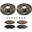 2-Wheel Set Front Brake Disc and Pad Kit, Plain Surface 5 Lugs 281.5 mm Ceramic Pro-Line Series, Includes (2) Brake Disc and (1) Brake Pad Set