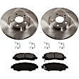 2-Wheel Set Front Brake Disc and Pad Kit, Plain Surface 5 Lugs 319.79 mm Ceramic Pro-Line Series, Includes (2) Brake Disc and (1) Brake Pad Set