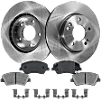 2012 Hyundai Elantra - 2-Wheel Set Front Brake Disc and Pad Kit, Plain Surface, 5 Lugs, 279.91 mm, Ceramic, 1.8L 4Cyl, Pro-Line Series Includes (2) Disc and (1) Pad Set