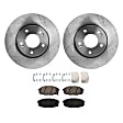2-Wheel Set Front Brake Disc and Pad Kit, Plain Surface 5 Lugs 279.91 mm Ceramic Pro-Line Series, Includes (2) Disc and (1) Pad Set
