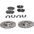 2-Wheel Set Front Brake Disc and Pad Kit, Plain Surface 5 Lugs 305.05 mm Ceramic Pro-Line Series, Includes (1) Brake Pad Set and (2) Brake Disc