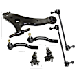 7-Piece Kit Front Suspension Kit, Includes (2) Ball Joint, (1) Control Arm, (2) Sway Bar Link, and (2) Tie Rod End