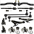 12-Piece Kit Front Suspension Kit, Includes (2) Ball Joint, (2) Control Arm, (2) Sway Bar Link, (4) Tie Rod End, and (2) Wheel Hub