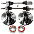 6-Piece Kit Front and Rear Suspension Kit, Includes (2) Wheel Hub, (2) Axle Assembly and (2) Wheel Bearing