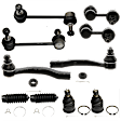 10-Piece Kit Front Suspension Kit, Includes (2) Ball Joint, (2) Steering Rack Boot, (4) Sway Bar Link, and (2) Tie Rod End