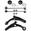 6-Piece Kit Front, Driver and Passenger Side Suspension Kit, Includes (2) Ball Joint, (2) Control Arm, and (2) Sway Bar Link
