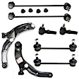 8-Piece Kit Front and Rear, Driver and Passenger Side Suspension Kit, Includes (2) Control Arm, (4) Sway Bar Link, and (2) Tie Rod End