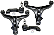4-Piece Kit Front, Driver and Passenger Side, Lower Control Arm Kit, Includes (2) Control Arm and (2) Tie Rod End