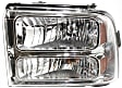 2005 Ford Excursion - 3-Piece Kit Driver and Passenger Side Halogen Headlight, With bulb(s), OE Replacement,  Includes (1) Header Panel and (2) Headlight