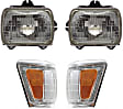 1994 Toyota Pickup - 4-Piece Kit Driver and Passenger Side Halogen Headlight, With bulb(s), For Models With NAL Brand Lamps Model, OE Replacement, Includes (2) Headlight and (2) Corner Light