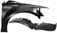 2-Piece Kit, Front, Passenger Side Fender, With Antenna Hole, Includes (1) Fender and (1) Fender Liner