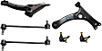 6-Piece Kit Front, Driver and Passenger Side, Lower Control Arm Kit, Includes (2) Ball Joint, (2) Control Arm, and (2) Sway Bar Link