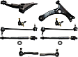 10-Piece Kit Front, Driver and Passenger Side, Lower Control Arm Kit, Includes (2) Ball Joint, (2) Control Arm, (2) Sway Bar Link, and (4) Tie Rod End