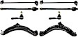 8-Piece Kit Front, Driver and Passenger Side, Lower Control Arm Kit, Includes (2) Control Arm, (2) Sway Bar Link, and (4) Tie Rod End