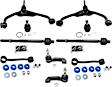 10-Piece Kit Front, Driver and Passenger Side, Upper Control Arm Kit, Includes (2) Ball Joint, (2) Control Arm, (2) Sway Bar Link, and (4) Tie Rod End