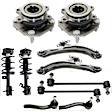 2012 Nissan Sentra - 10-Piece Kit Front, Driver and Passenger Side Suspension Kit, 4-Wheel ABS,  Includes (2) Control Arm, (2) Loaded Strut, (2) Sway Bar Link, (2) Tie Rod End, and (2) Wheel Hub