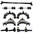 11-Piece Kit Front, Driver and Passenger Side Suspension Kit, Includes (1) Center Link, (4) Control Arm, (2) Sway Bar Link, and (4) Tie Rod End