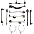 12-Piece Kit Front, Driver and Passenger Side Suspension Kit, Includes (6) Control Arm, (2) Sway Bar Link, and (4) Tie Rod End