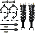 12-Piece Kit Front, Driver and Passenger Side, Upper and Lower Control Arm Kit, Includes (4) Control Arm, (4) Tie Rod End, (2) Sway Bar Link and (2) Shock Absorber and Strut Assembly