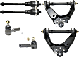 6-Piece Kit Front, Driver and Passenger Side Control Arm Kit, Includes (2) Control Arm and (4) Tie Rod End