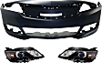 2018 Chevrolet Impala - 3-Piece Kit Driver and Passenger Side Halogen Headlight, With bulb(s), 1st Design, OE Replacement,  Includes (1) Bumper Cover and (2) Headlight