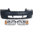 2007 Chevrolet Malibu - 3-Piece Kit Front Primed Bumper Cover,  Includes (1) Bumper Cover and (2) Headlight
