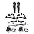 14-Piece Kit Front Control Arm Kit, Includes (2) Control Arm, (2) Sway Bar Link, (2) Control Arm Bushing, (4) Tie Rod End, (2) Shock Absorber and Strut Assembly and (2) Wheel Hub