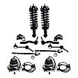 12-Piece Kit Front, Driver and Passenger Side Suspension Kit, Includes (2) Sway Bar Link, (2) Control Arm Bushing, (4) Tie Rod End, (2) Shock Absorber and Strut Assembly and (2) Wheel Hub