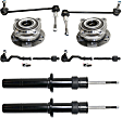 8-Piece Kit Front, Driver and Passenger Side Suspension Kit, Includes (2) Sway Bar Link, (2) Tie Rod Assembly, (2) Shock Absorber and Strut Assembly and (2) Wheel Hub