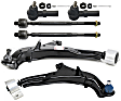 6-Piece Kit Front, Driver and Passenger Side, Lower Control Arm Kit, Includes (2) Control Arm and (4) Tie Rod End