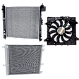 3-Piece Kit A/C Condenser, 3.6L, 6Cyl, Includes (1) A/C Condenser, (1) Cooling Fan Assembly and (1) Radiator