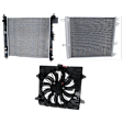 3-Piece Kit A/C Condenser, Includes (1) A/C Condenser, (1) Cooling Fan Assembly and (1) Radiator