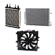 3-Piece Kit A/C Condenser, 6.2L, 8Cyl, Includes (1) A/C Condenser, (1) Cooling Fan Assembly and (1) Radiator