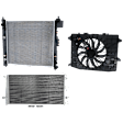3-Piece Kit A/C Condenser, 2.0L, 4Cyl, Includes (1) A/C Condenser, (1) Cooling Fan Assembly and (1) Radiator