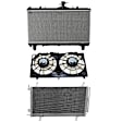 3-Piece Kit A/C Condenser, 6.2L, 8Cyl, Includes (1) A/C Condenser, (1) Cooling Fan Assembly and (1) Radiator