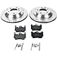 2-Wheel Set Rear Brake Disc and Pad Kit, Cross-drilled and Slotted 5 Lugs 329.95 mm Organic Pro-Line Series, Includes (1) Brake Disc and (1) Brake Pad Set