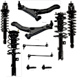 10-Piece Kit Fully Loaded Struts, Includes (2) Control Arm, (4) Loaded Strut, (2) Sway Bar Link, and (2) Tie Rod End