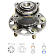4-Piece Kit Front, Driver and Passenger Side Loaded Knuckle, With Backing Plate, With Bearing, Includes (2) Knuckle and (2) Wheel Hub