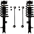 4-Piece Kit Front, Driver and Passenger Side Fully Loaded Strut, Includes (2) Sway Bar Link and (2) Shock Absorber and Strut Assembly