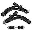 3-Piece Kit Front, Driver and Passenger Side, Lower Control Arms, Includes (2) Control Arm and (1) Sway Bar Link