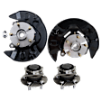 4-Piece Kit Front, Driver and Passenger Side Steering Knuckle, With Bearing, With Dust Shield, Includes (2) Knuckle and (2) Wheel Hub
