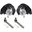 4-Piece Kit Front, Driver and Passenger Side Loaded Knuckle, With Backing Plate, With Bearing, Includes (2) Knuckle and (2) Tie Rod End