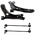 4-Piece Kit Front, Driver and Passenger Side Control Arms, Includes (2) Control Arm and (2) Sway Bar Link