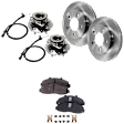 2-Wheel Set Front Wheel Hub, 5 Lugs, With Bearing, With Sensor, 4WD, Includes (2) Brake Disc, (1) Brake Pad Set, and (2) Wheel Hub
