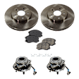 2-Wheel Set Wheel Hub, 5 Lugs, With Bearing, Includes (1) Brake Pad Set, (2) Wheel Hub and (2) Brake Disc