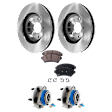 2-Wheel Set Front, Driver and Passenger Side Wheel Hub, 5 Lugs, With Bearing, With Sensor, FWD, includes (2) Brake Disc, (1) Brake Pad Set, and (2) Wheel Hub