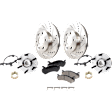 2-Wheel Set Front, Driver and Passenger Side Wheel Hub, 6 Lugs, With Bearing, With Sensor, AWD/4WD, Includes (2) Brake Disc, (1) Brake Pad Set, and (2) Wheel Hub
