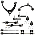 12-Piece Kit Front, Driver and Passenger Side Suspension Kit, Includes (2) Axle Assembly, (2) Ball Joint, (2) Control Arm, (2) Sway Bar Link, and (4) Tie Rod End