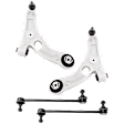 4-Piece Kit Front, Driver and Passenger Side, Lower Control Arms, Includes (2) Control Arm and (2) Sway Bar Link