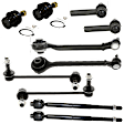10-Piece Kit Front, Driver and Passenger Side, Lower, Forward Control Arms, Includes (2) Ball Joint, (2) Control Arm, (2) Sway Bar Link, and (4) Tie Rod End
